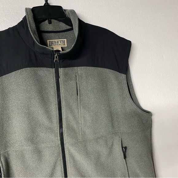 Duluth Trading Company Fleece Vest Men XXL Gray Black Outdoor Hiking Full Zip - Picture 3 of 7